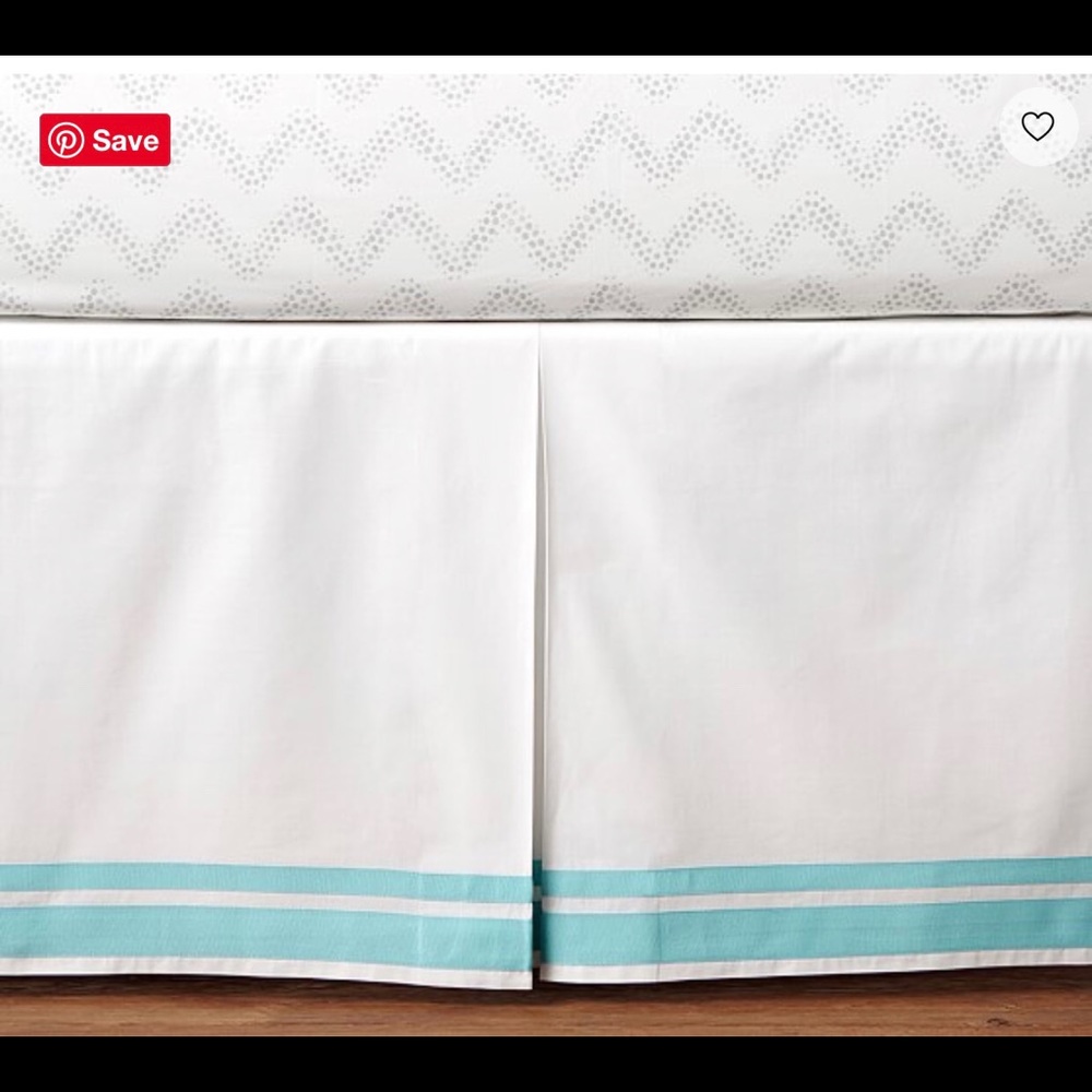 Pottery barn kids Harper crib skirt in Aqua